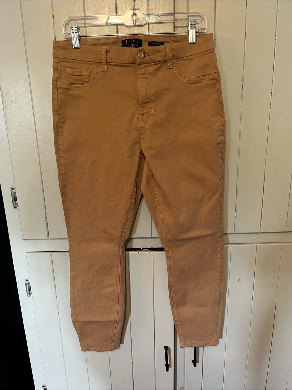 JEN7 by 7 For All Mankind Tan Skinny Jeans Size 12 Women’s